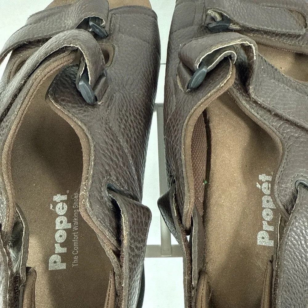 Men's Propet Leather Strappy Breeze Sandal Size 14XX‎ (5E) Brown Comfort Walking